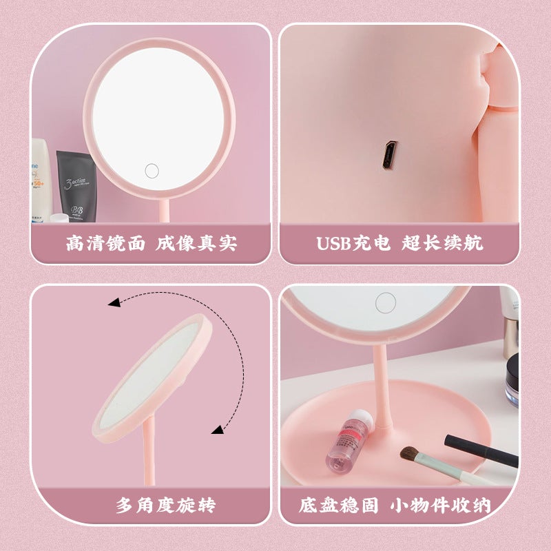LED Makeup Mirror – High-Definition Desktop Vanity Mirror for Students and Dormitories - Image 3